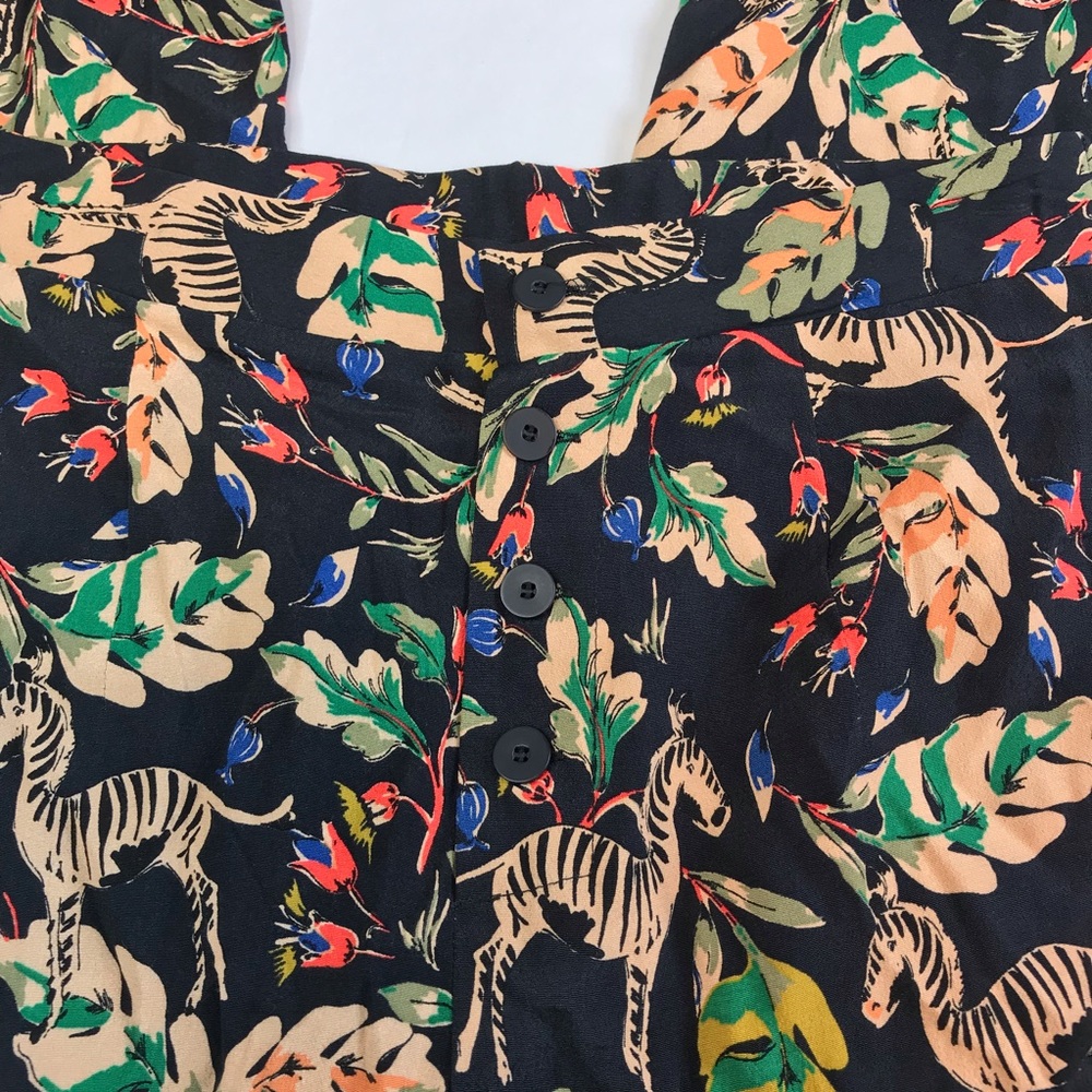 Zara Trafaluc Womens Pants Sz S Black Floral - Picture 8 of 8